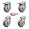 Service Caster 5 Inch Gray Polyurethane Swivel Bolt Hole Caster Set with 2 Total Lock Brake SCC-BHTTL20S514-PPUB-2-S-2 - alternate 5